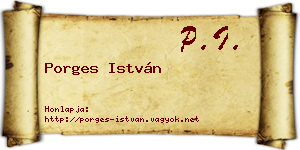 Porges István névjegykártya